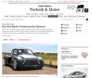 Screenshot FAZ-Website - Fiat 500